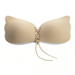 NWT Nude Lace-up Adhesive Push Up Bra